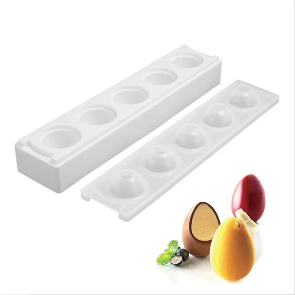 

GODWJ Rectangular Easter 5 Stereo Eggs Silicone Cake Mold Dessert Baking Tools Silicone Molds For Cake Decorating Tools