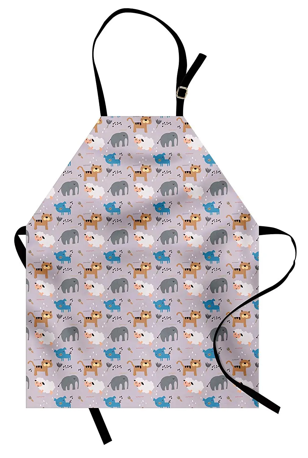 

Kids Apron Funny Animals Sheep Goat Tiger Elephant Pig Dog Childish Playroom Baby Shower Pattern Kitchen Bib Cooking Baking