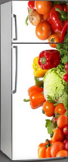 3D самоклеющиеся Овощной холодильник Стикеры Обёрточная бумага наклейка на холодильник детские искусство дверь холодильника обои-покрытие - Цвет: Золотой