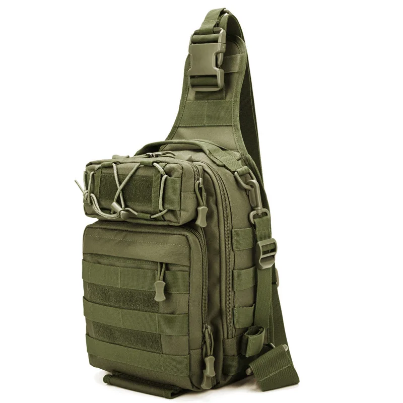 Большая вместительная тактическая нагрудная сумка, камуфляжная охотничья сумка на плечо, водонепроницаемая сумка для верховой езды с карманами, Военный нейлоновый рюкзак для кемпинга - Цвет: 5