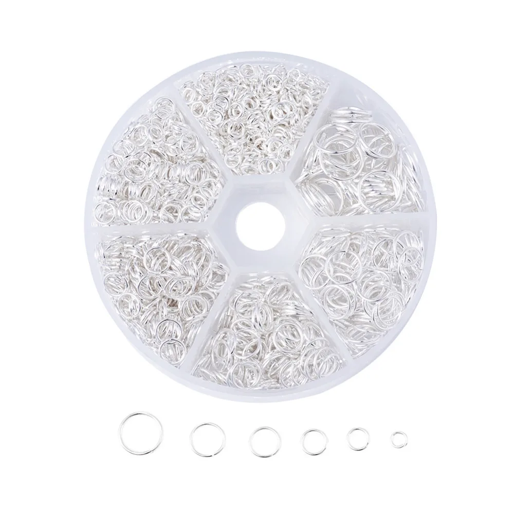 

Pandahall Approx 1600pcs/box 4~10x0.7~1mm Iron Silver Open Jump Rings Split Ring Connector Key Chain for DIY Jewelry Findings