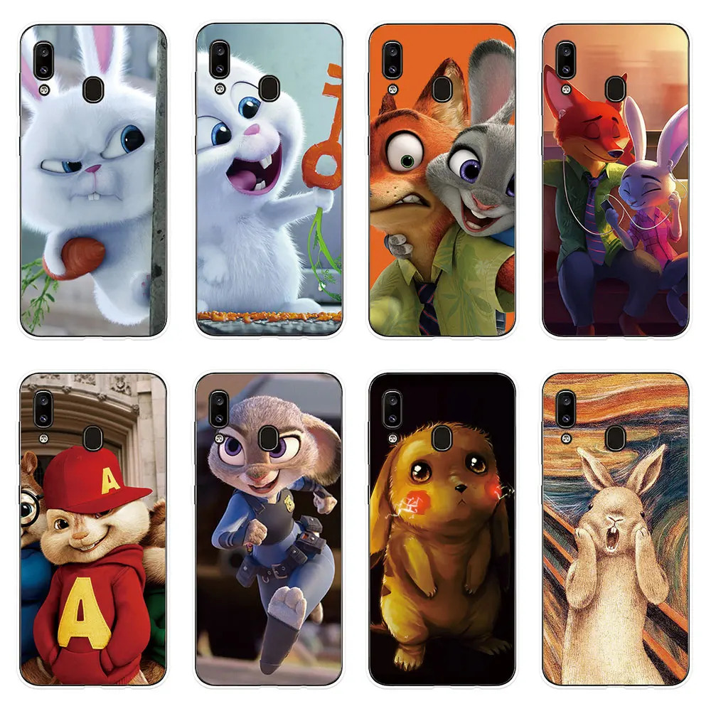 

Silicone Case Rabbit For Sumsung Galaxy A10 A20 A20E A30 A40 A50 A60 A70 A80 Phone Cover For Sumsung M10 M20 M30 Cover Case