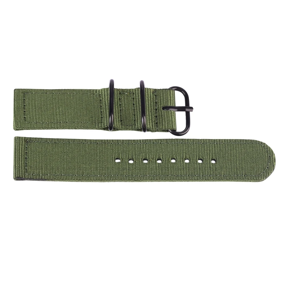 Высокое качество 20 мм/22 мм Армейский зеленый полотно ткани Сталь наручные часы Группа заменить Для мужчин t аксессуары подарок для Для