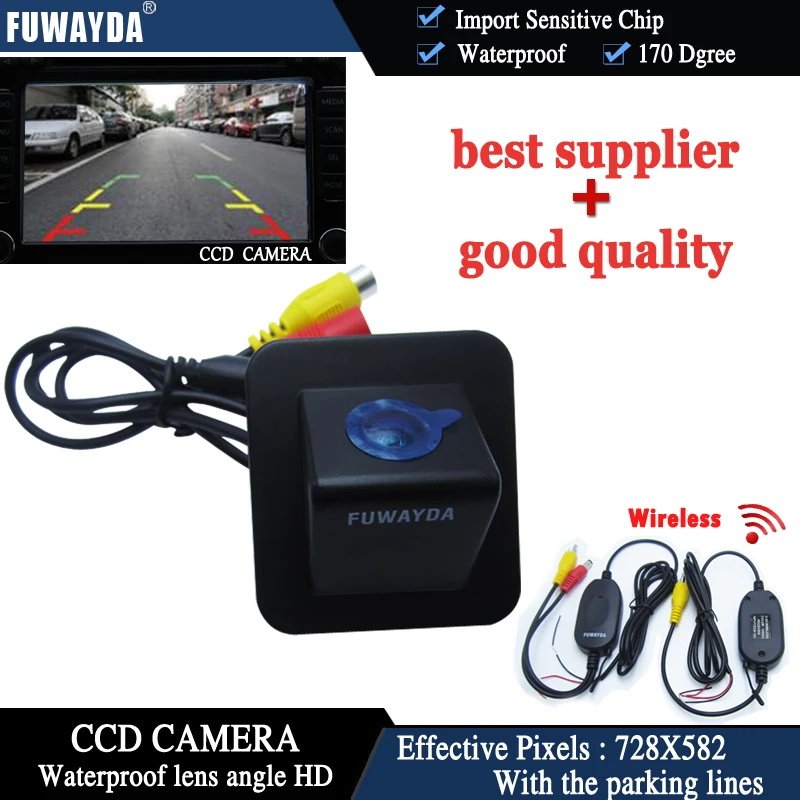 

FUWAYDA Wireless CCD Car Rear View Backup Parking Safety DVD GPS Navigation Kits CAMERA for Hyundai Elantra Avante 2012 HD