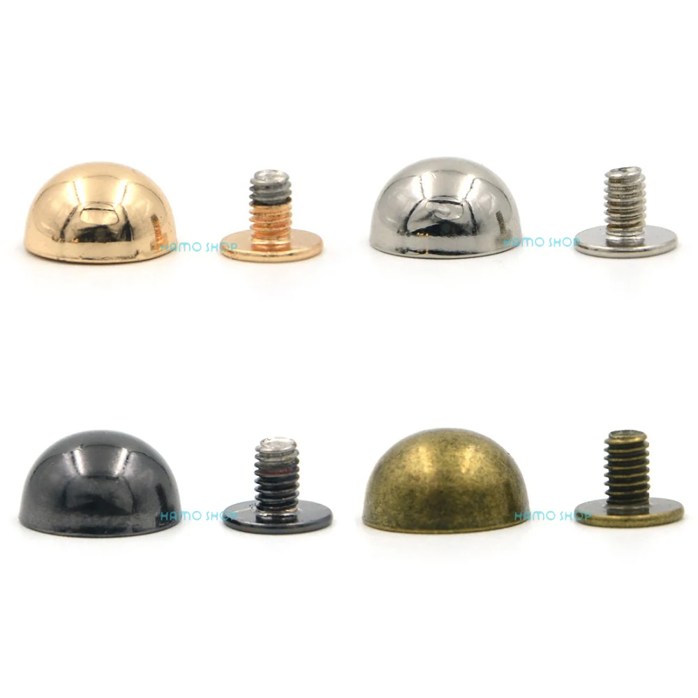 

20pcs 12mm Mix 4 Colors Dome Mushroom Rivet Spike Screw Back Leathercraft Spots Metalic Diy Punk
