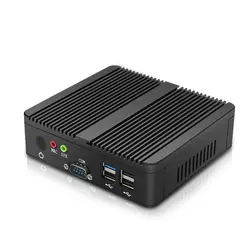 Мини-ПК Intel Celeron J1900 Windows 10 двойной Gigabit Ethernet 300 Мбит/с Wi-Fi 2 * RS232 HDMI VGA 4 * USB HTPC безвентиляторный компактный компьютер
