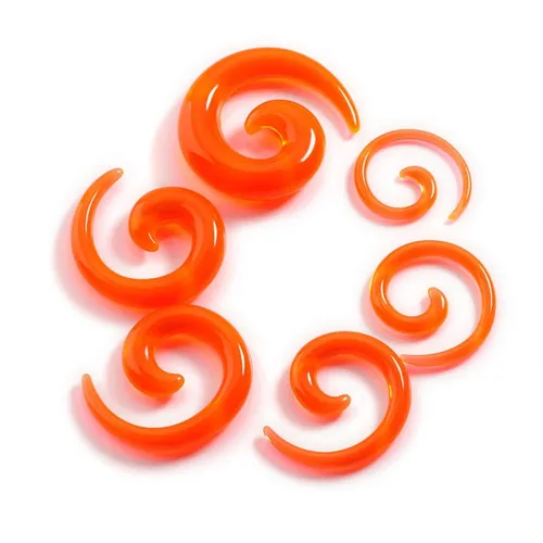 12 шт. акриловые деревянные клипсы для пирсига растягивающиеся ленты ювелирные изделия для тела Акриловые улитки для тоннелей в ушах поддельные тоннель для уха набор - Окраска металла: Orange