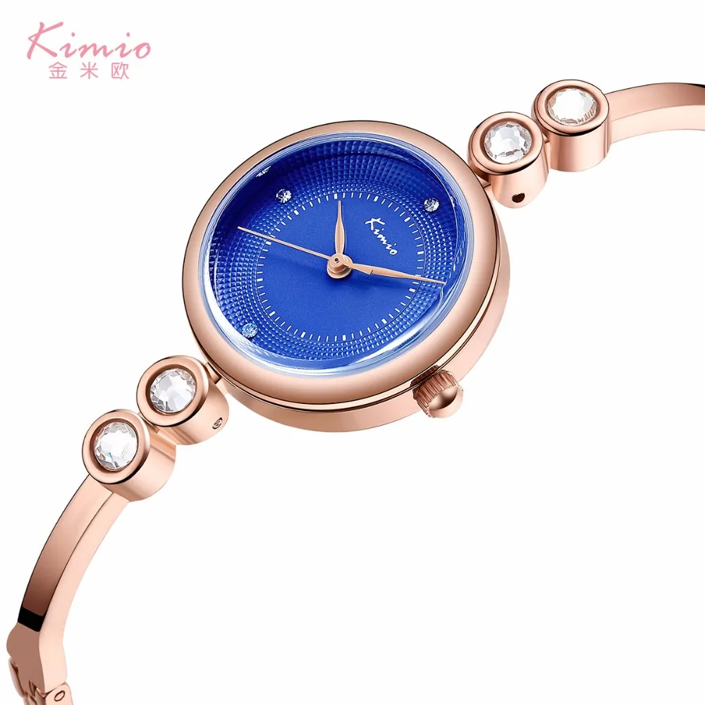 

Women Watches Waterproof Bracelet Watch Ladies KIMIO Unique Rhinestone Crystal Rose Gold Bangle Designer Brand Luxury Clock