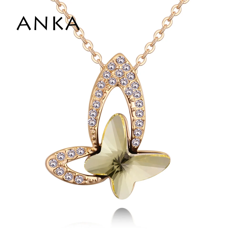 

ANKA Necklace Woman Fashion Butterfly Crystal Male Necklaces Pendants For Great Woman Jewelry Crystals from Austria #130650