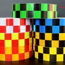 5 см* 2 м ПВХ Prystal решетки кузова светоотражающие небольшой площади Стикеры дорожного движения Предупреждение самоклеящиеся светоотражающие ленты