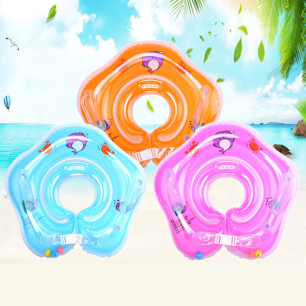 Baby Swimming Accessories Neck Ring Inflatable Wheels Newborns Bathing Circle Pool Rafts Safety Neck Float Rings Summer Toys