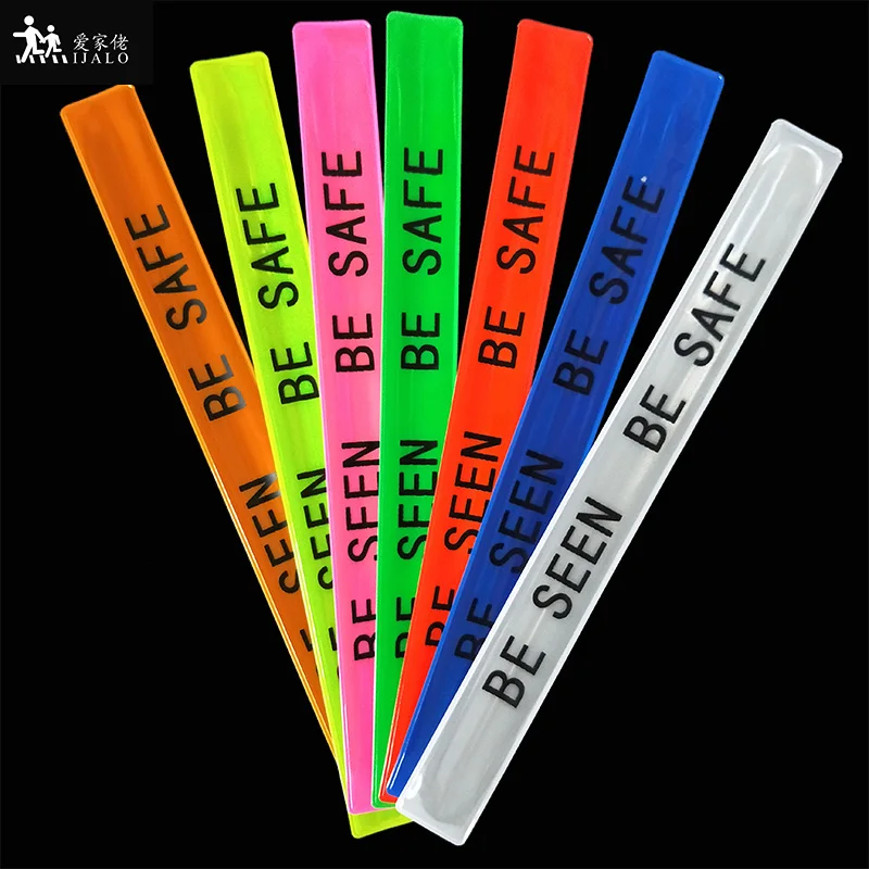 

NEW Arrival BE SEEN BE SAFE Reflective Wristband slap band bracelets slap wrap for running bicycle riding road safety visibility