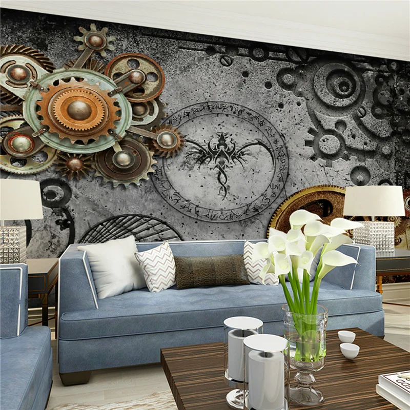 Art Deco Wallpaper Industrial metal style retro nostalgia mechanical ... Art Deco Wallpaper Industrial metal style retro nostalgia mechanical ...