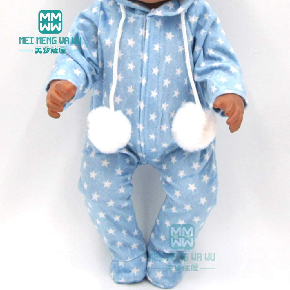 

Clothes for doll fit 43cm new born doll and American doll one-piece clothes Baby jumpsuit