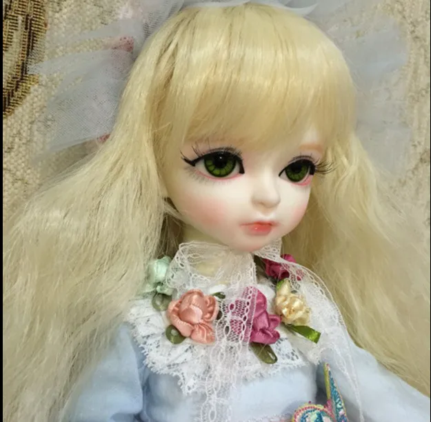 

New Arrival 1/3 1/4 1/6 Bjd SD Doll Yellow Long Wavy Wig