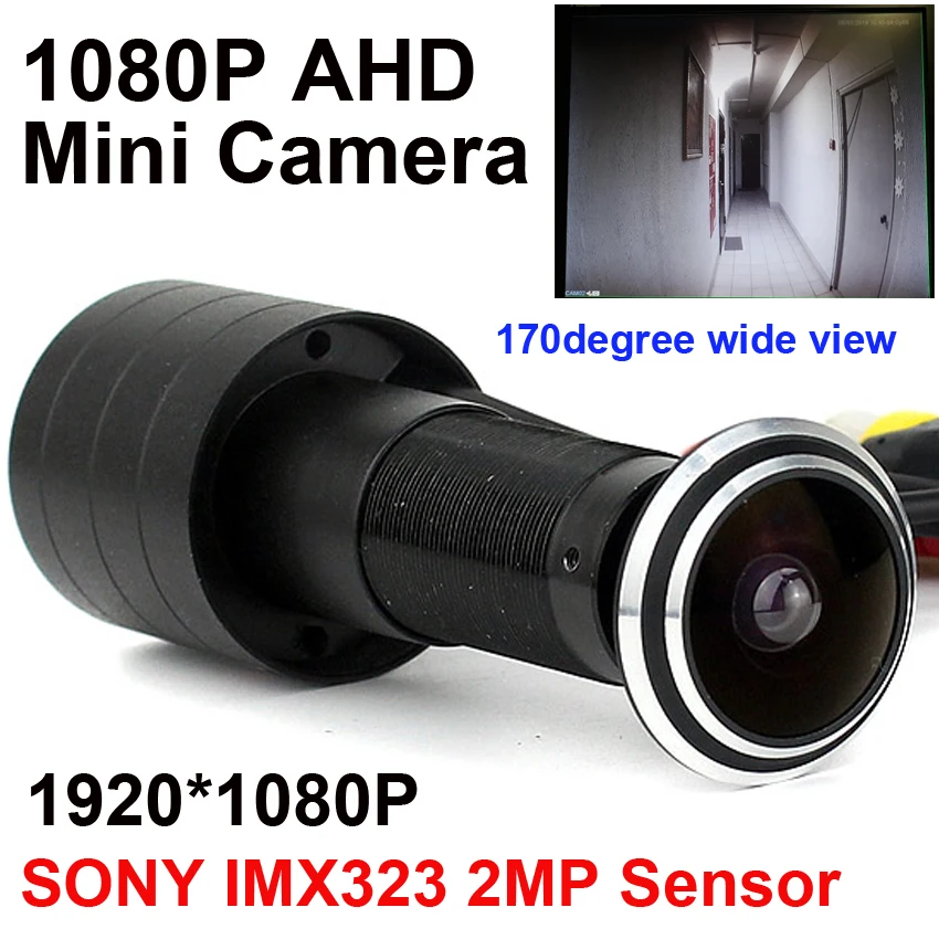 SONY IMX323 2MP сенсор 1080P дверной глазок отверстие AHD мини глазок рыбий глаз камера StarLight 0.001Lux 170 градусов камера наблюдения