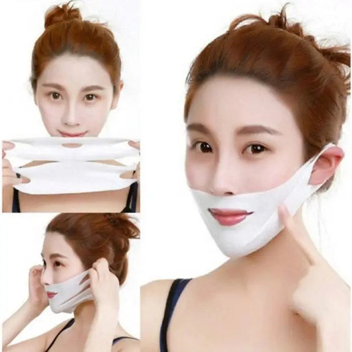 1/2 pcs Double V Face Shape Tension Firming Mask Paper Slimming Eliminate Edema Lifting Firming Thin Masseter Face Care Tool SMJ