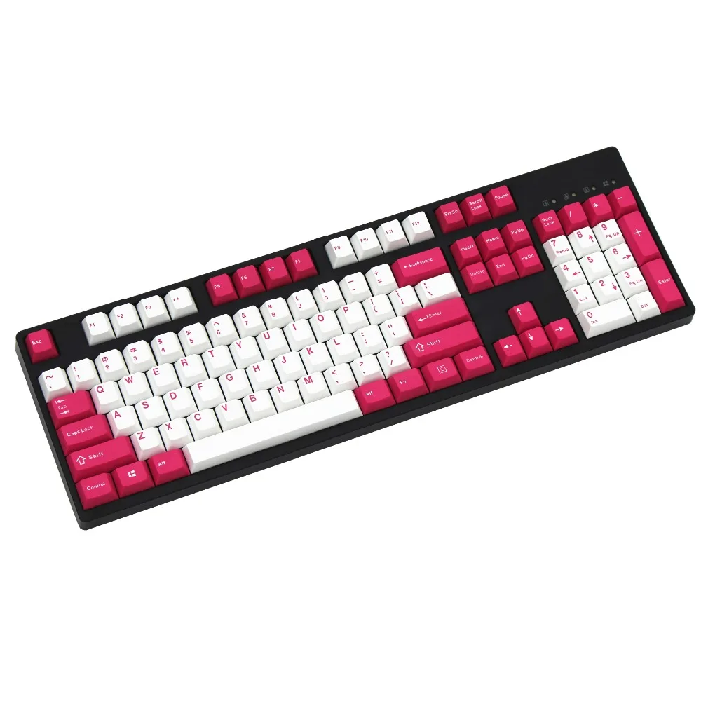 Двойная съемка розовый/белый pbt механическая клавиатура keycap 87/106 клавиш ANSI макет Cherry filco Ducky keycap только брелков