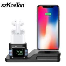 

For iPhone X 7 iPhone 8 6 6s 5s Charging Dock Holder Stand For Airpods Silicone Charger stand Dock Station For Apple Watch 1 2 3