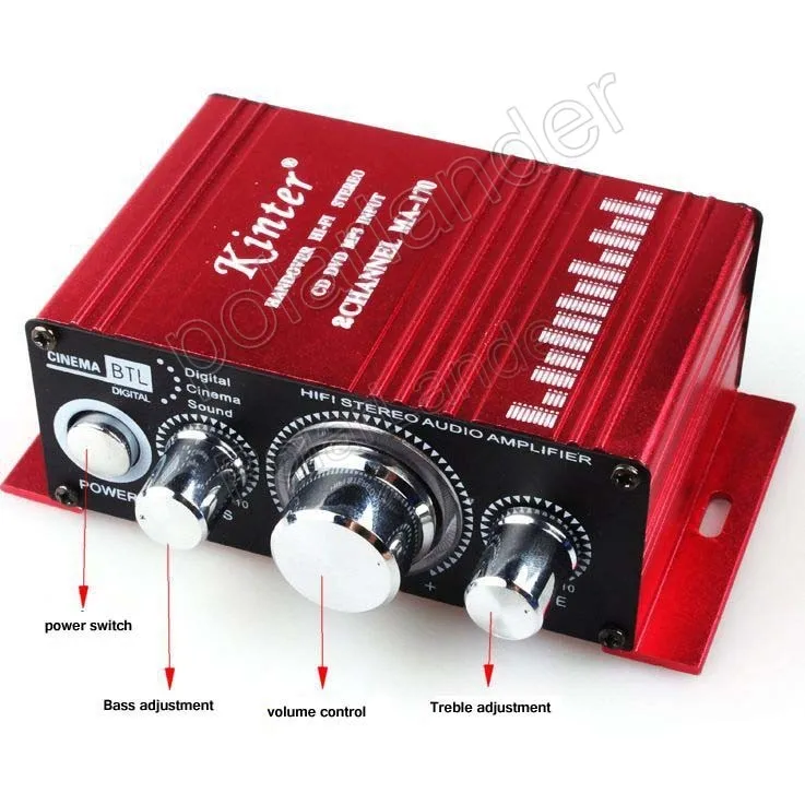Автомобильный аудио усилитель мощности 20WX2 RMS мини 2 канальный выходной Hi Fi стерео