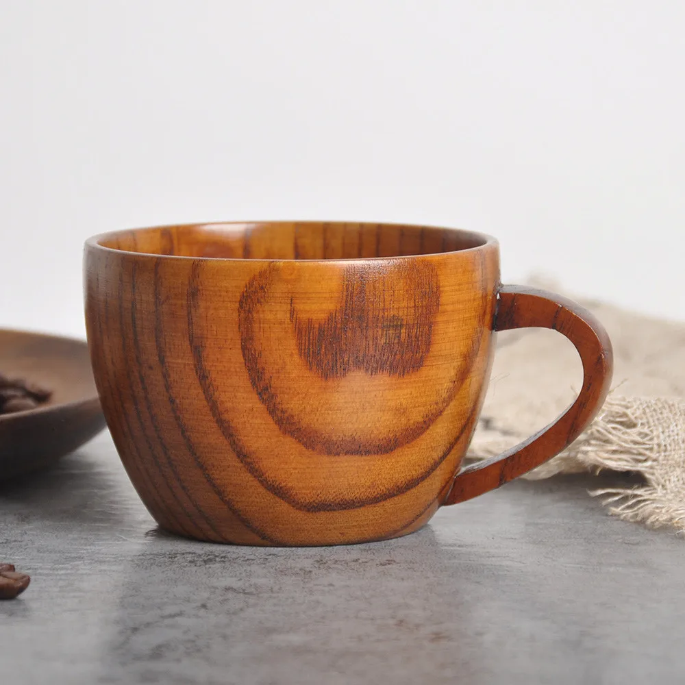 

Coffee Cup Natural Jujube Wood Cup with Handgrip Tea Milk Travel Wine Beer Cups for Home Bar Kitchen Accessories