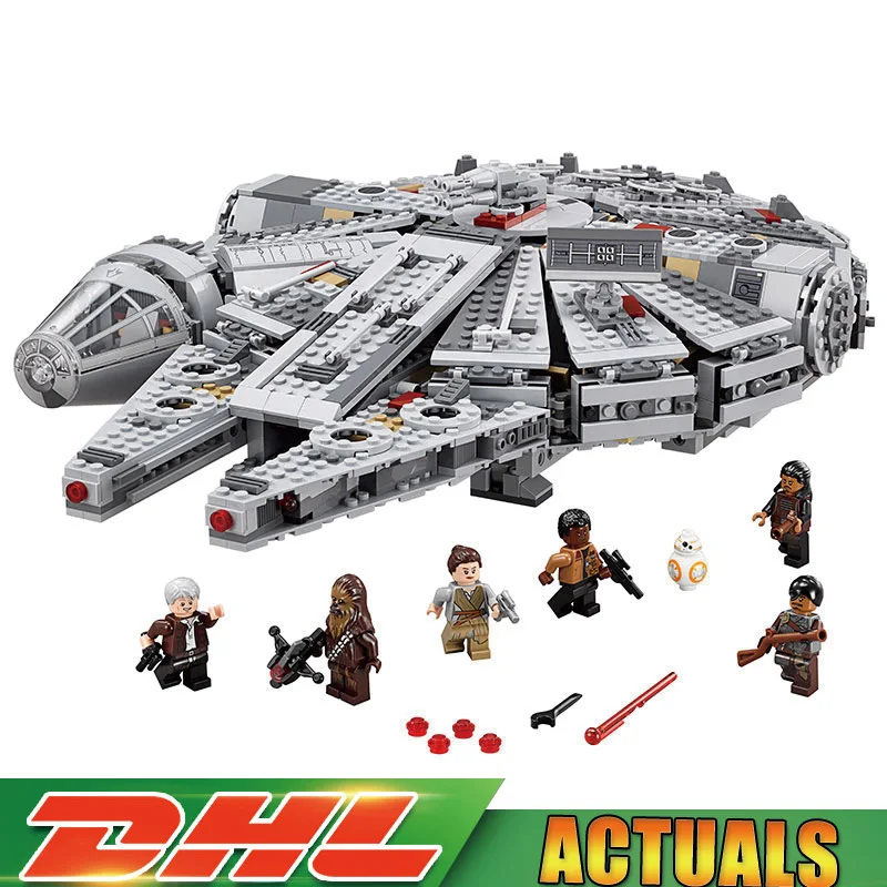 

LEPIN 05007 1381pcs Star War Awakens Millennium Falcon Model Building Blocks Brick Children Toys Compatible LegoINGlys 75105
