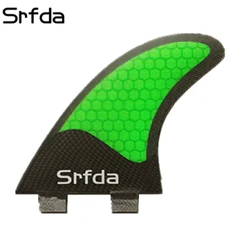 

srfda Free shipping hotsales green for FCS box size G7 surf fins with fiberglass honeycomb for surfing (Tri-set) surfboard fin