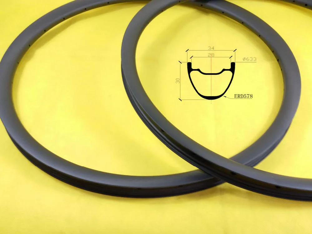 

350g 29er MTB light XC hookless carbon bicycle rims 34mm wide 30mm deep 28mm inner width 29" mountain graval bike wheels