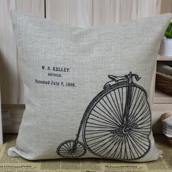 

LINKWELL Free shipping 45*45cm Vintage bicycle outdoor cushion cover Penny farthing
