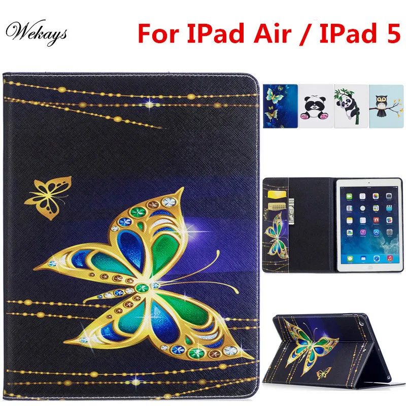 

Wekays For Coque Apple IPad Air IPad 5 9.7" Cartoon Panda Leather Flip Fundas Case For IPad Air IPad 5 IPad5 Tablet Cover Cases