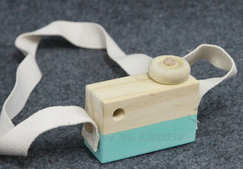Toy Camera Cute Cartoon Baby Wooden Toy Kids Creative Neck Camera Photography Prop Decoration Children Playing House Tool (13)