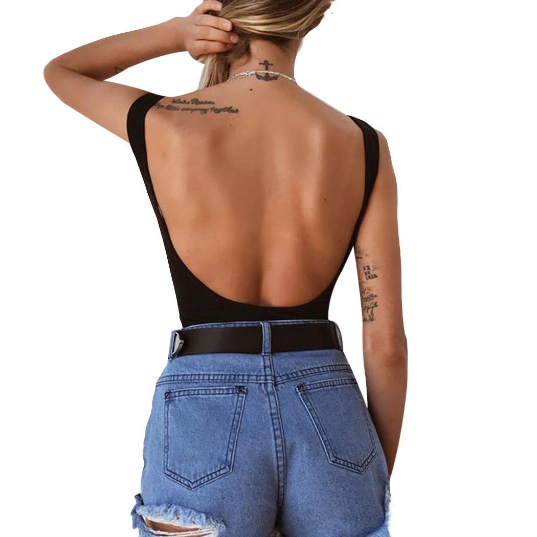 Sexy Backless Women Bodysuit 2018 Summer Sleeveless Bowknot Bodycon Jumpsuit Short Rompers Female Party Club Body Femme Overalls Sexy Backless Women Bodysuit 2018 Summer Sleeveless Bowknot Bodycon Jumpsuit Short Rompers Female Party Club Body Femme Overalls