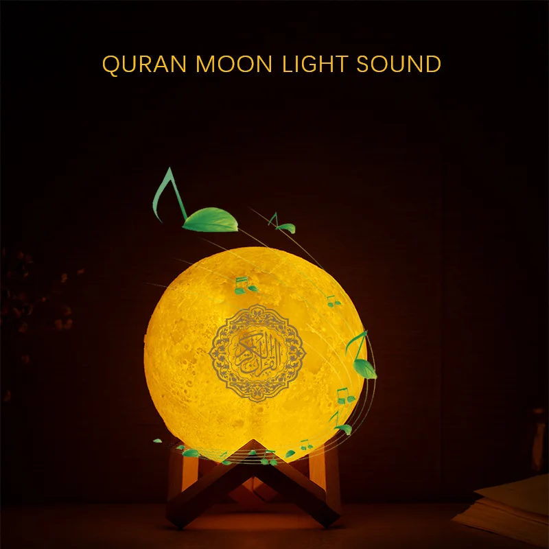 Беспроводной quran Bluetooth динамик s цветной пульт дистанционного управления маленький лунный свет светодиодный ночник Луна лампа лунный свет с Коран динамик