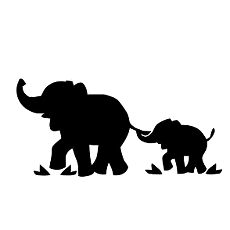 Download 18cm*8.5cm Mother And Baby Elephant Followed By A Lovely Warm And Happy Vinyl Car Sticker S6 ...