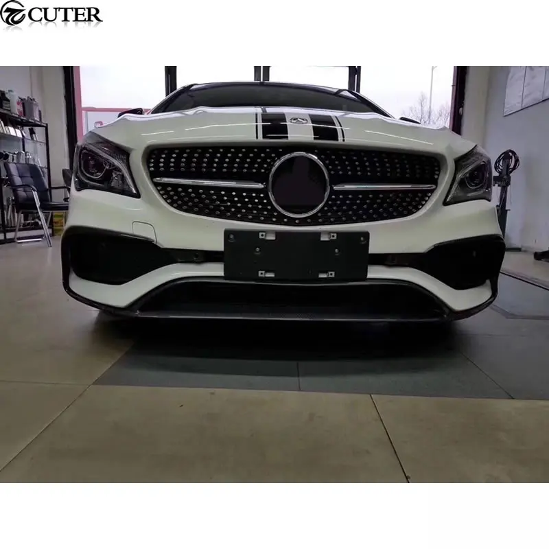 W117 CLA260 CLA45 набор для кузова автомобиля из углеродного волокна передний бампер