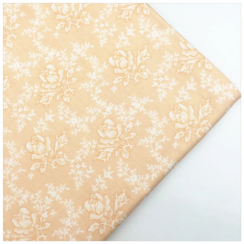 Syunss, абрикос сзади Ретро Роза печатных хлопок Ткань DIY Tissu лоскутное Telas шитье детские игрушки постельные принадлежности одеяло Ткань Ремесло Tecido