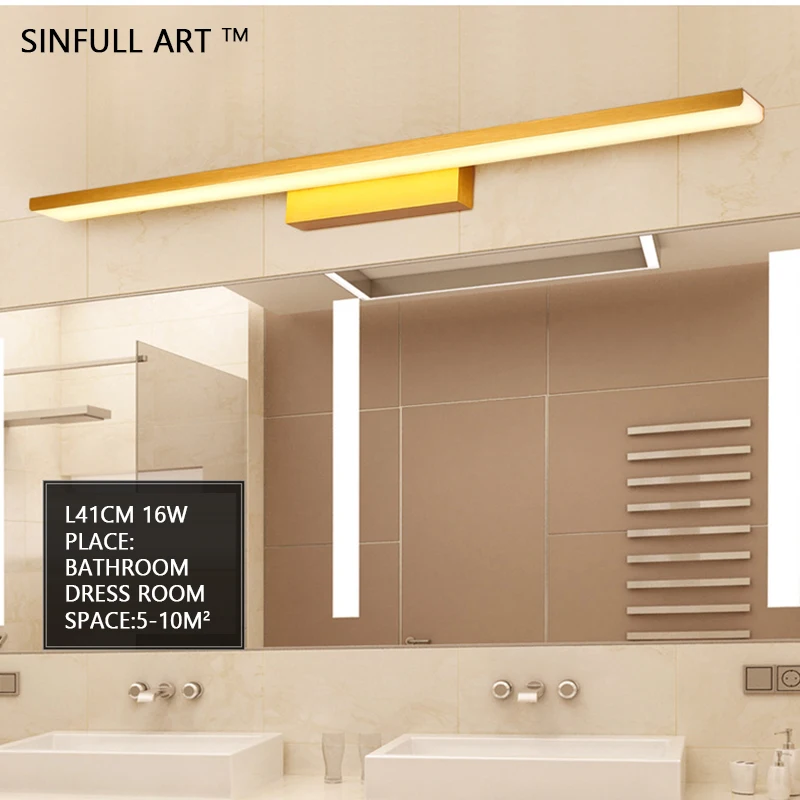 SINFULL led bathroom lights fashion simple Mirror light toilet dress