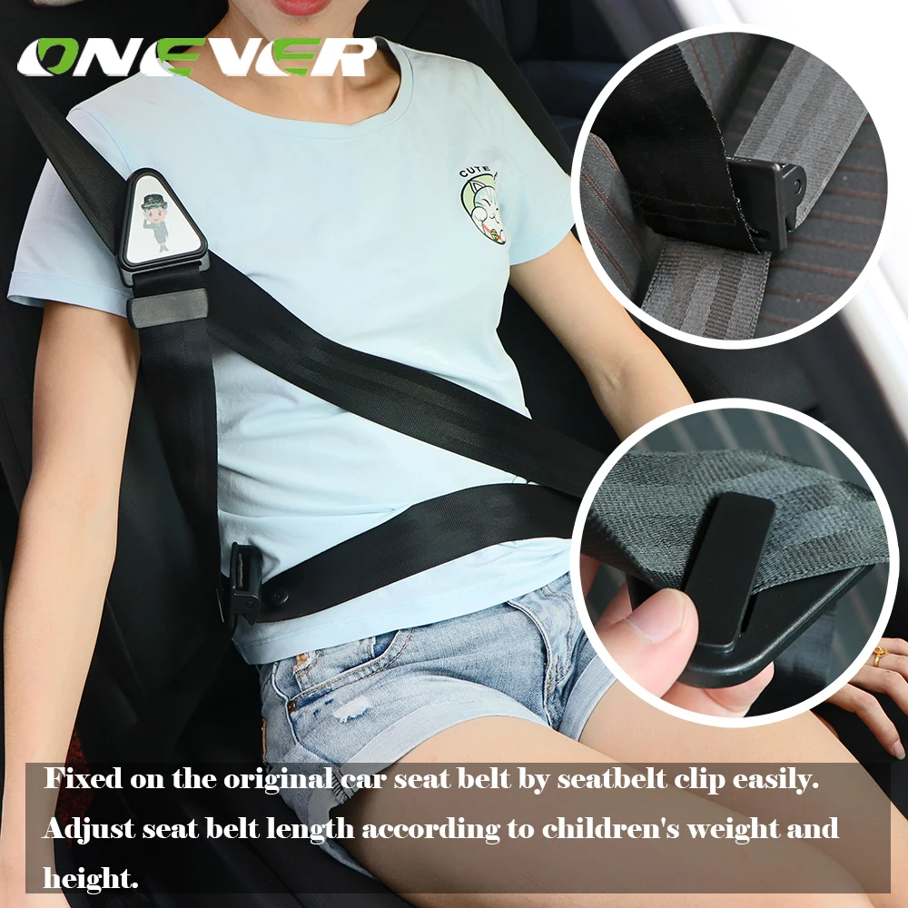 Onever автомобильный детский автомобильный ремень безопасности Ткань Оксфорд ремни безопасности для детей фиксация шеи защитный ремень безопасности зажим Крепежный ремень