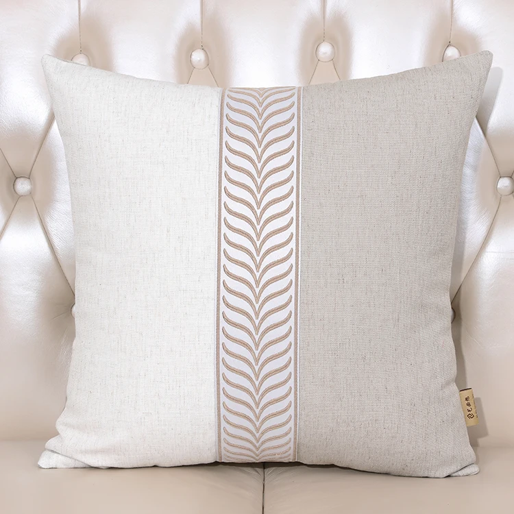

European Simple Modern Pillowcase Living room essential Soft and comfortable white and grey cushion cover 60x60 cm