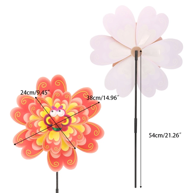 Двойной Слои цветок мельница ветра вертушка детские игрушки дворовый садовый декор