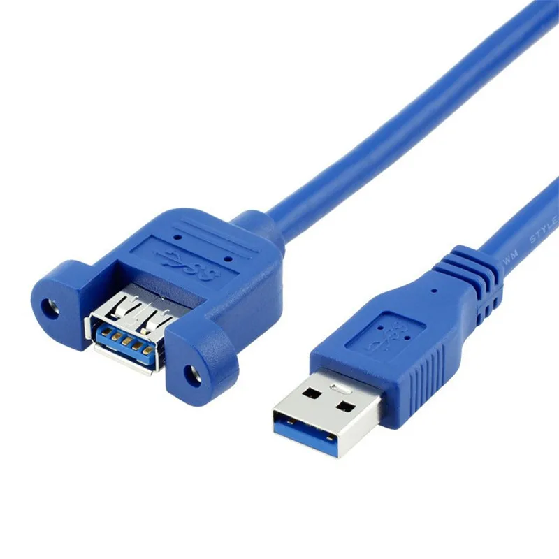 USB A 3 0 мужчин и женщин удлинитель Панель Крепление Винт Замок разъем адаптер шнур