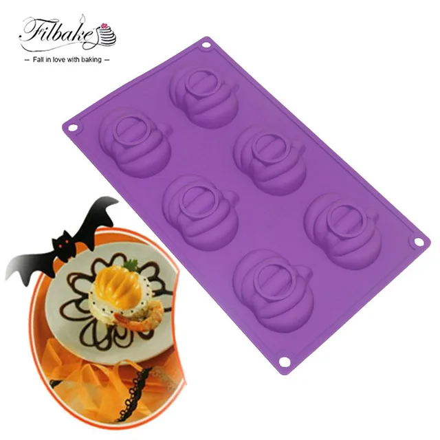 filbake 6 hole pumpkin shaped halloween supply baking tools silicone molds for soap muffin - Halloween Supply Store filbake 6 hole pumpkin shaped halloween supply baking tools silicone molds for soap muffin - Halloween Supply Store