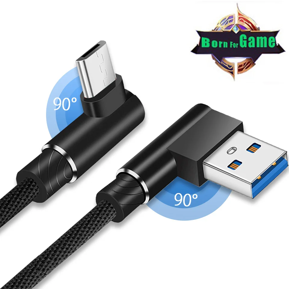 1 2 3 метра 90 градусов Micro Usb зарядный кабель Android м для Huawei Honor 10 Lite P9 P8 Y9 2019|Кабели