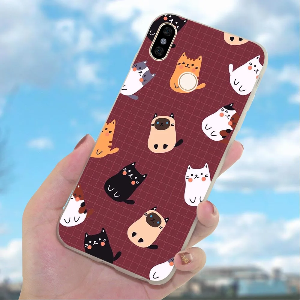 Мягкий ТПУ чехол для телефона Redmi 6A Meow Cat 4X 4A 5 Plus 5A Prime Note 6 Pro 7 Xiaomi Mi 8 Lite A2 A1 9 10se