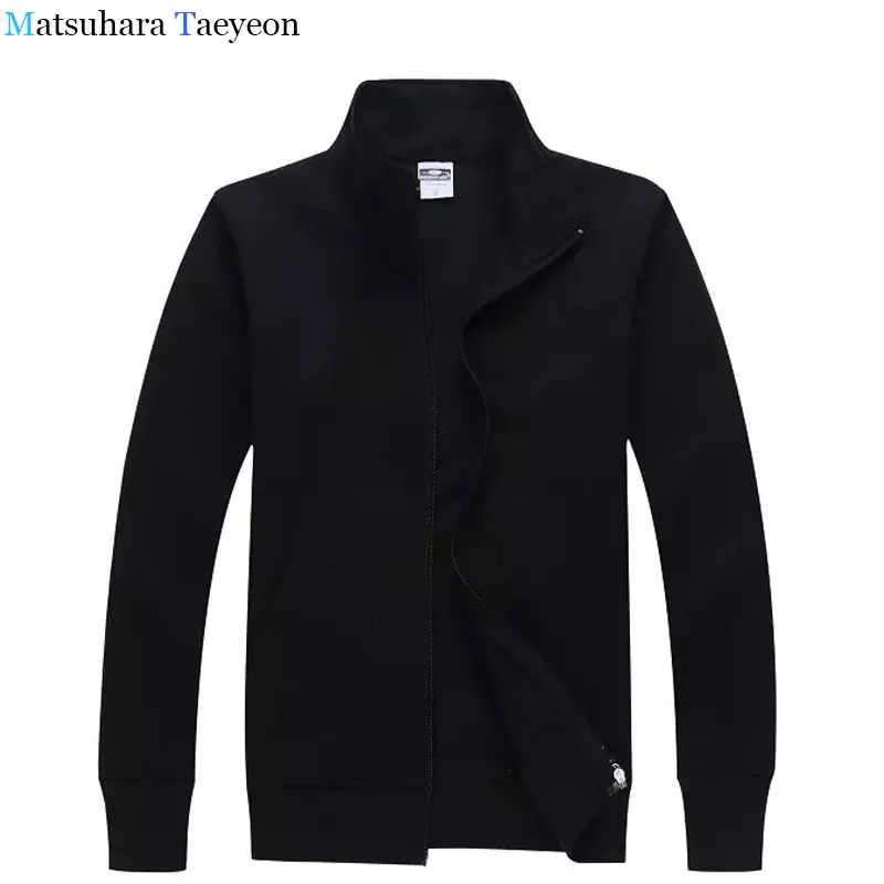 Matsuhara Taeyeon брендовый однотонный спортивный костюм на молнии, модные толстовки для мужчин, высокое качество, мужское пальто, кардиган с капюшоном, повседневная одежда