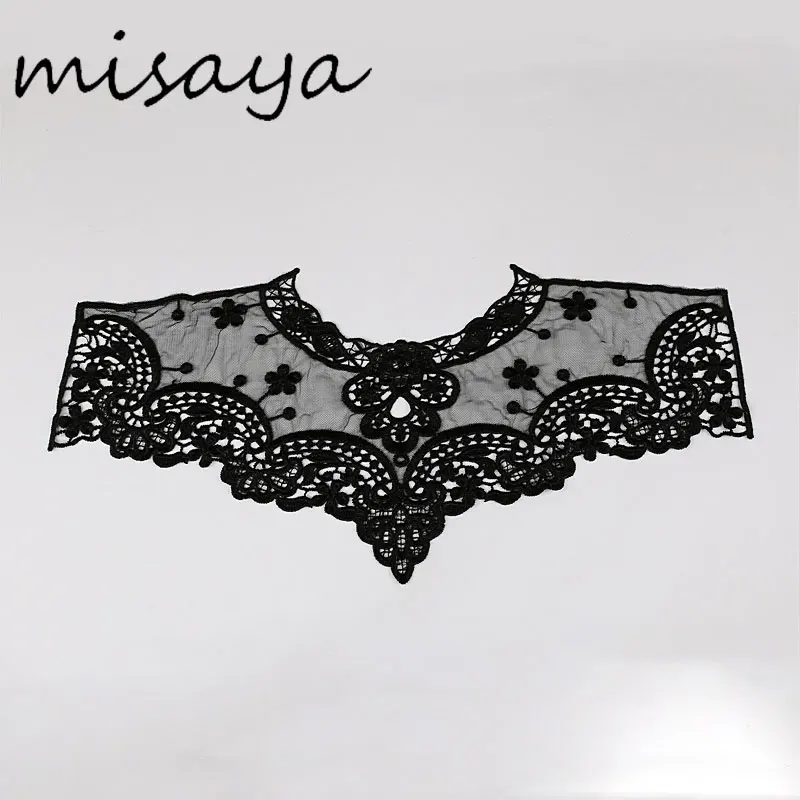 Misaya 1 шт. сетка органза гипюр черный кружевной воротник тканевый DIY Вышивка Тюль