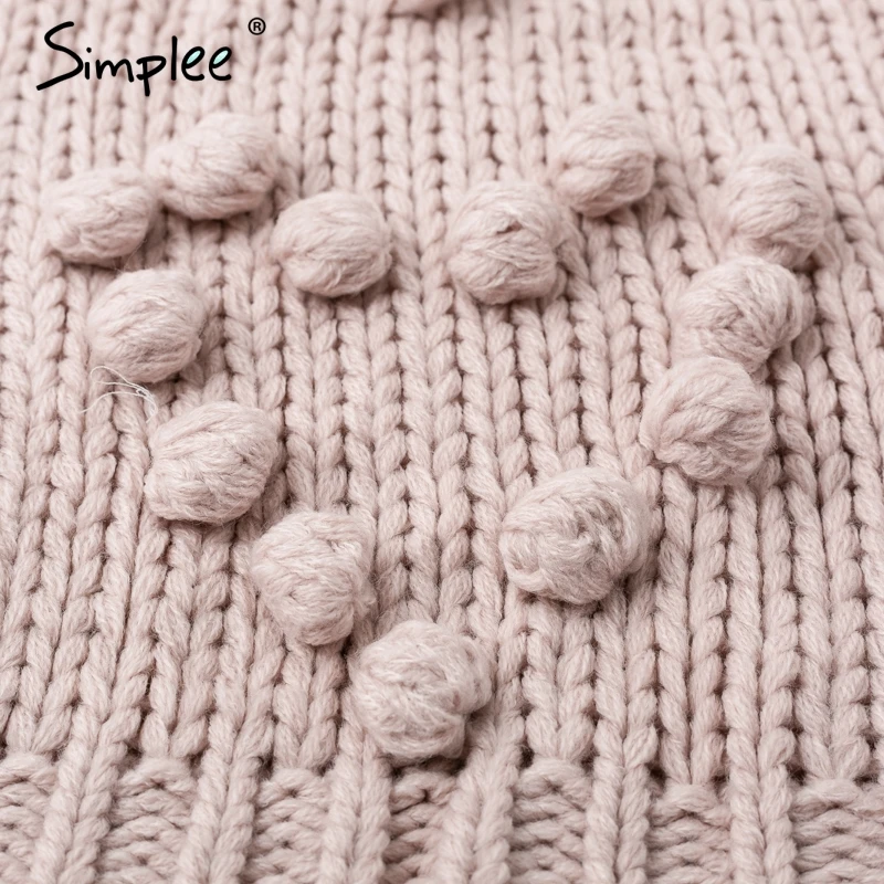 Simplee Hairball knitted cardigan Casual o neck long sleeve pink cardigan jumper 2018 Autumn winter women sweater