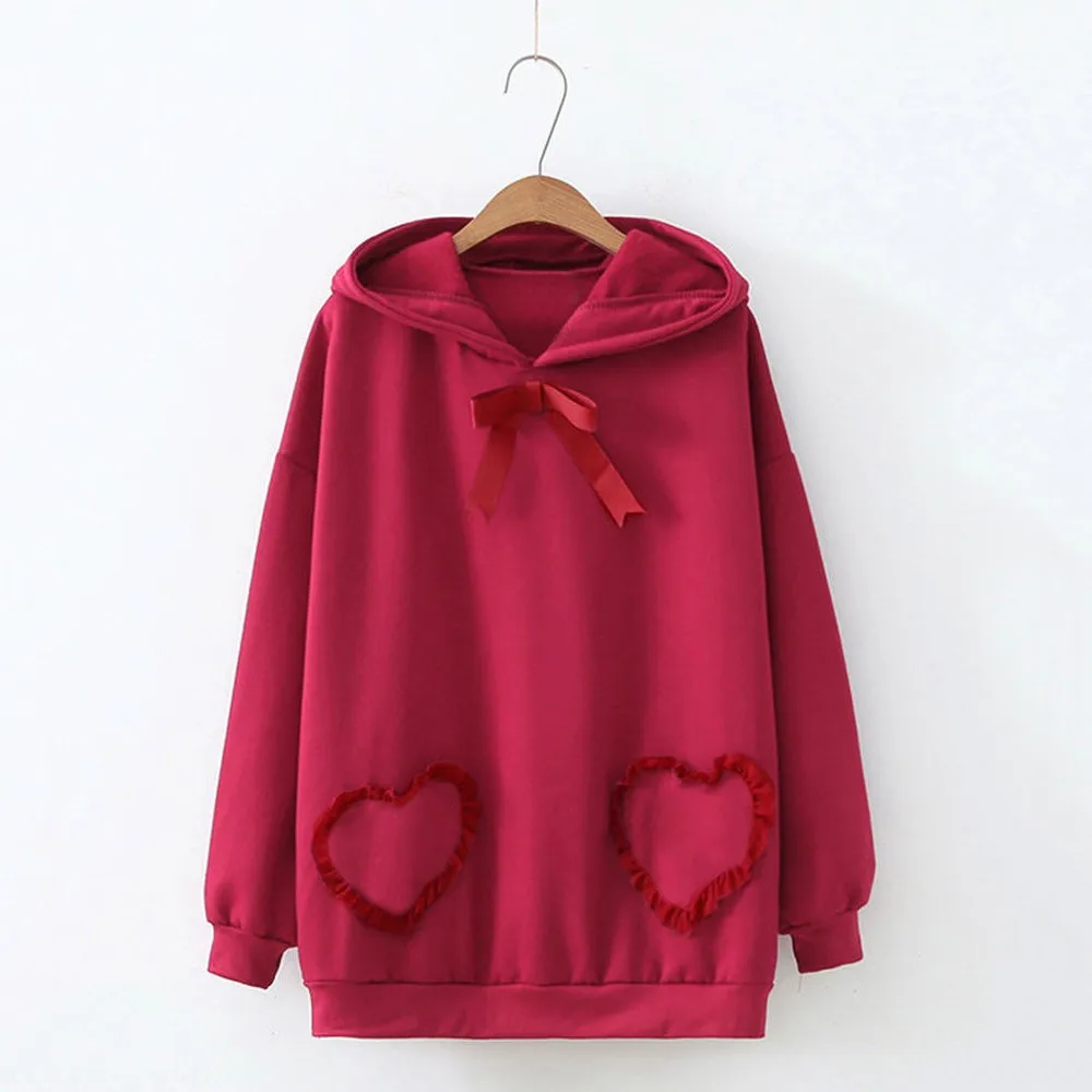 Women Christmas Casual Solid Long Sleeve Pullover Blouse Shirts Sweatshirt hoodies women hoodies women 2018 New