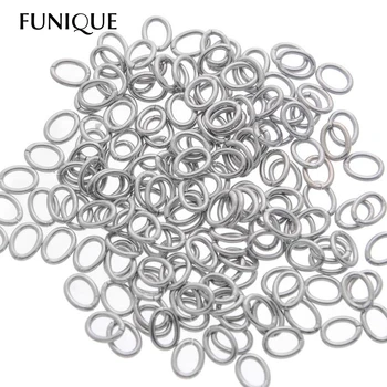 

FUNIQUE 100PCs Stainless Steel Silver Color Oval Open Jump Rings 6x8mm Findings For Jewelry Making Accessories