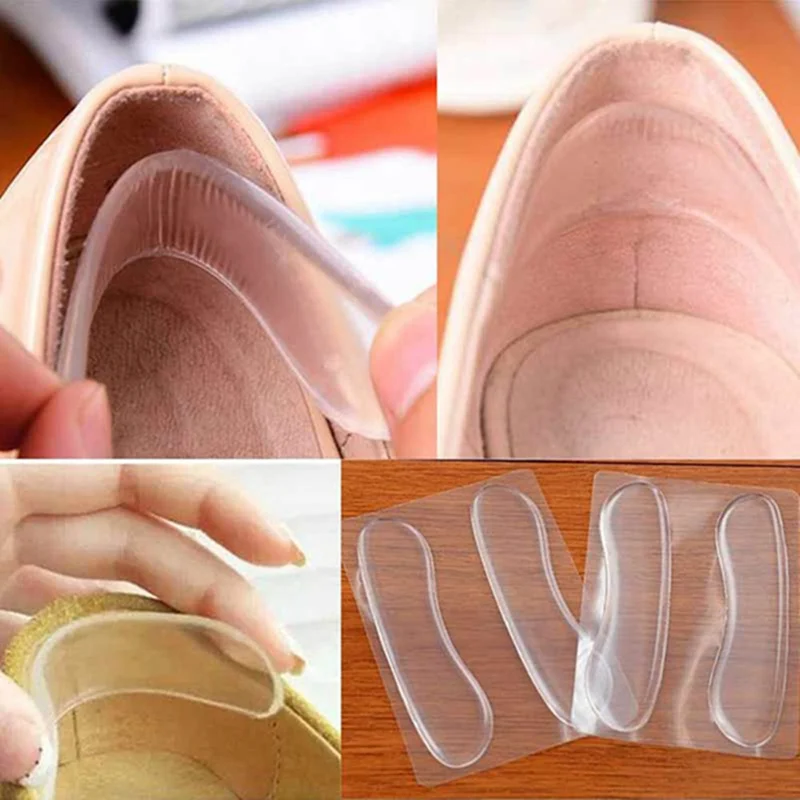 

1Pair Heel Back Invisible Silicone Gel Stickers Transparent Slip Resistant Shoes Sticker Foot Care High Heel Insert Pads Insole